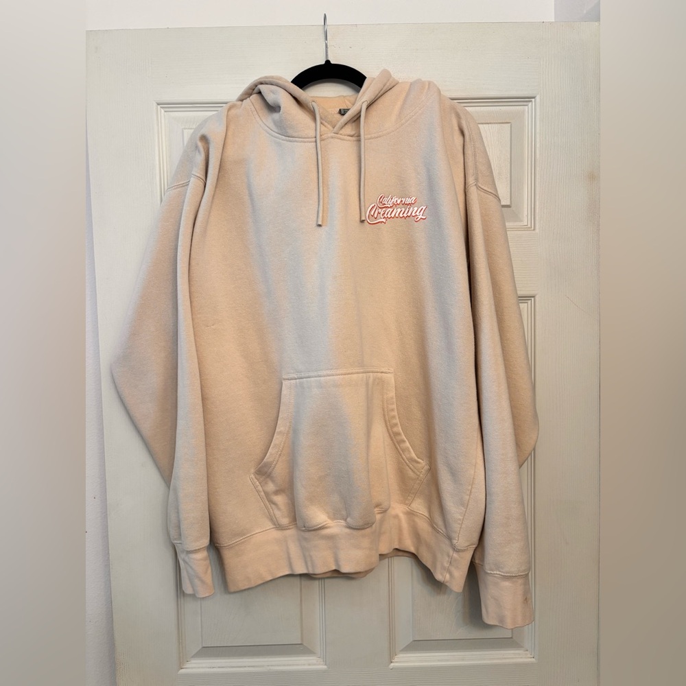 California Creaming: Cream Hoodie with Graphic Logo